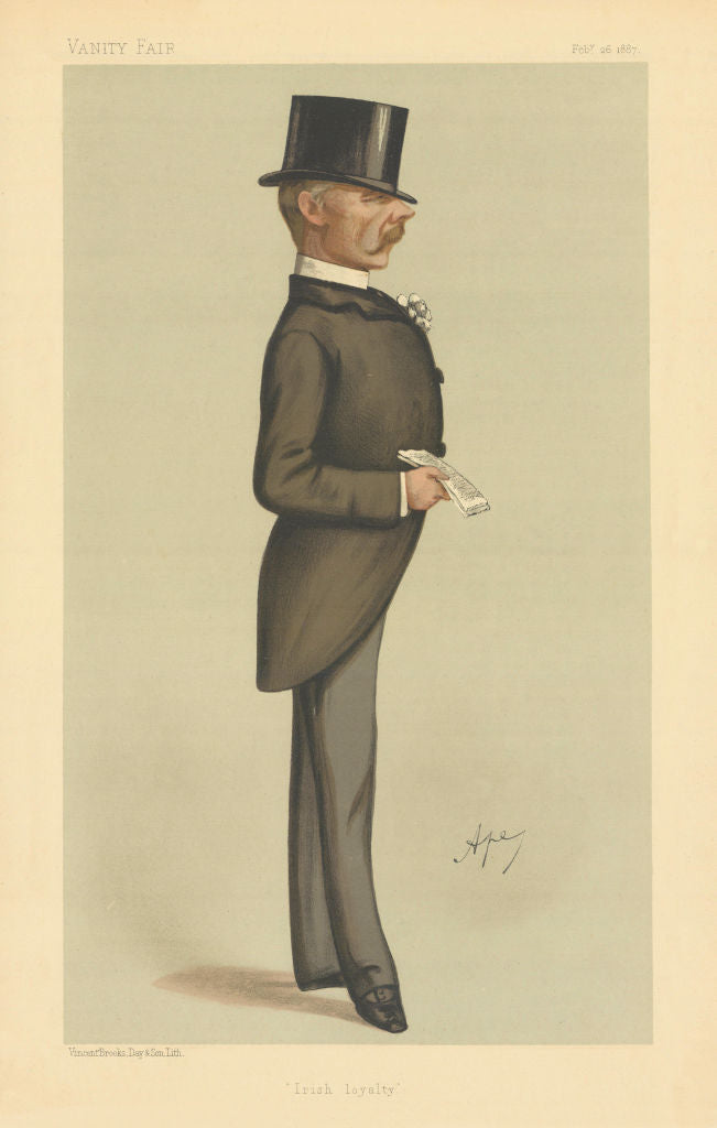 VANITY FAIR SPY CARTOON Col Edward James Saunderson 'Irish loyalty' Ireland 1887